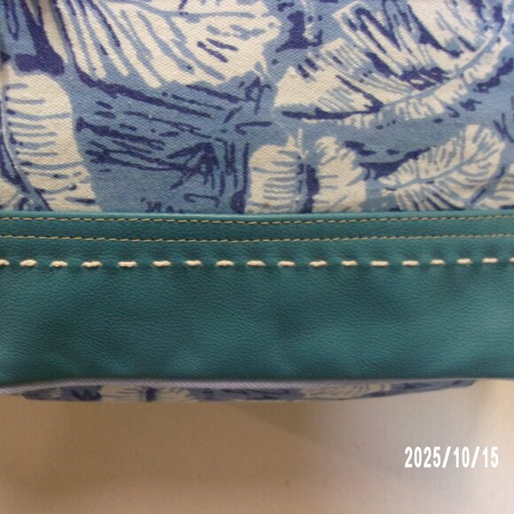 NWT, Myra Bag Co Blue Canvas Purse with Leather Trim - Picture 2 of 7